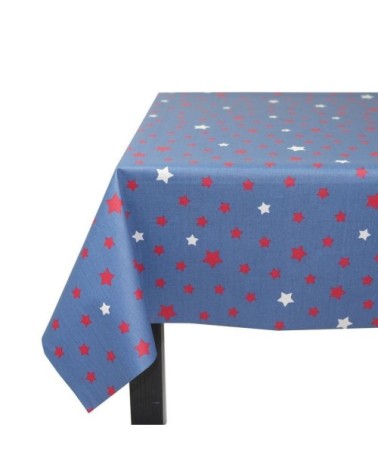 Nappe enduite carrée 120 x 120 cm bleu