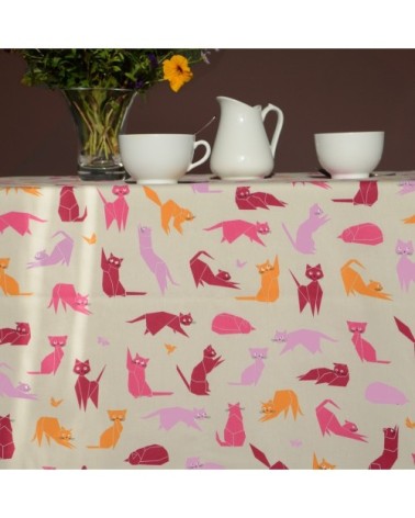 Nappe enduite rectangle 160 x 240 cm prune