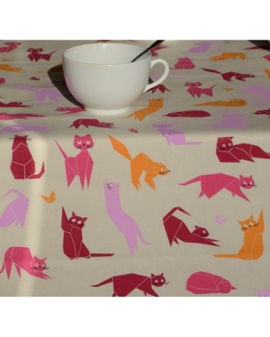 Nappe enduite rectangle 160 x 240 cm prune