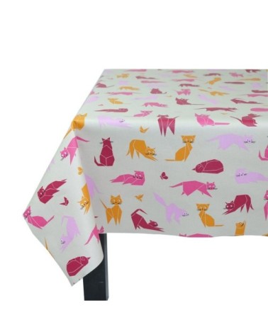 Nappe enduite carrée 120 x 120 cm prune