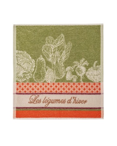 Carré éponge en coton vert 50x50