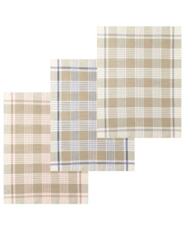 Lot de 3 torchons en métis écru 50x75