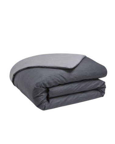 Housse de couette bicolore en polyester gris 260x240