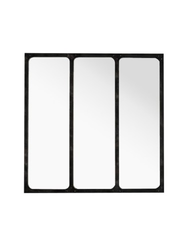 Miroir verrière métal noir 70x70