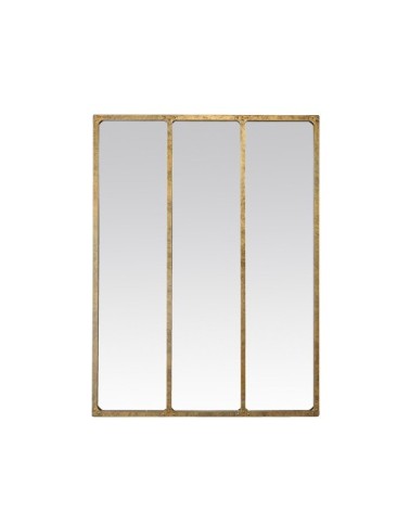 Miroir verrière style industriel 90x120 or