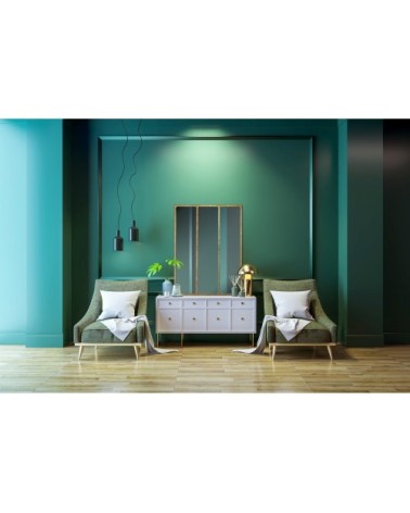 Miroir verrière style industriel 90x120 or