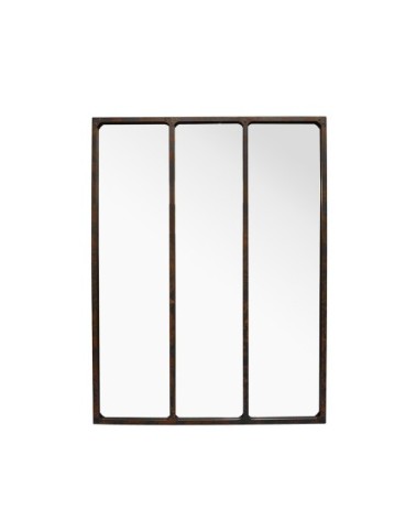 Miroir verrière industriel 90x120 métal oxydé