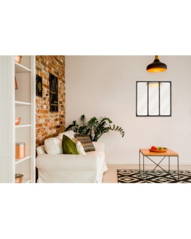 LÉA - Miroir verrière métal 70x70 - Couleur - Rouille