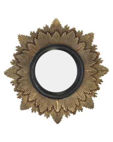 Miroir soleil D28 cm noir / or