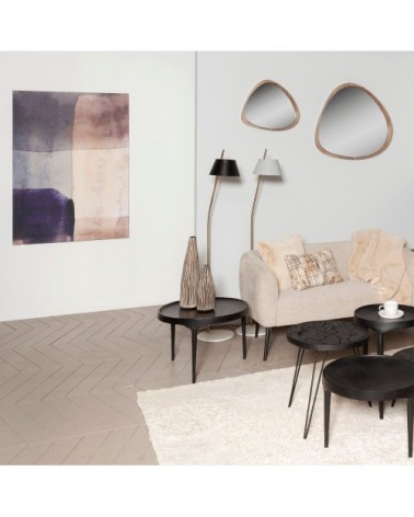 Miroir forme organique H71cm bois foncé