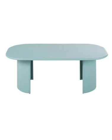 Table basse de jardin ovale en acier turquoise