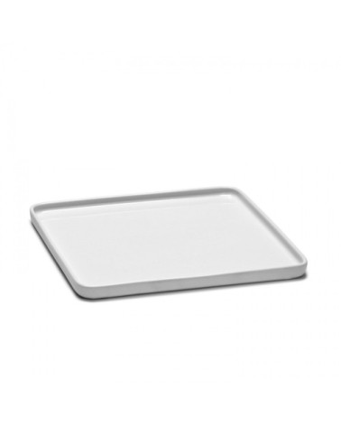 Assiette carrée en porcelaine blanche 20x20cm