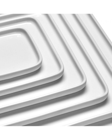 Assiette carrée en porcelaine blanche 20x20cm