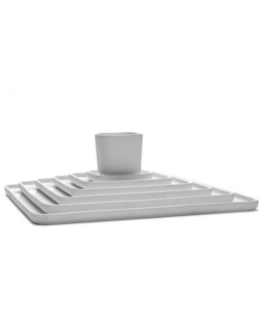 Assiette carrée en porcelaine blanche 20x20cm