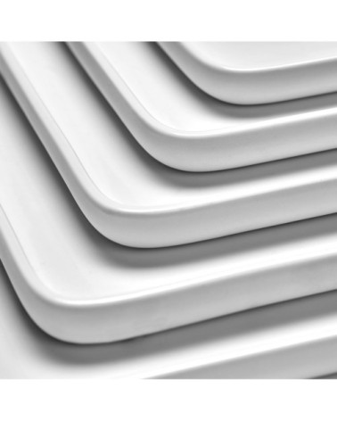 Assiette carrée en porcelaine blanche 24x24cm