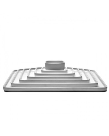 Assiette carrée en porcelaine blanche 24x24cm