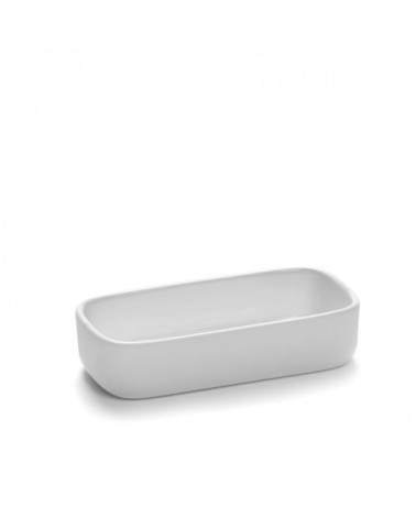 Bol rectangulaire en porcelaine blanche 12x6cm