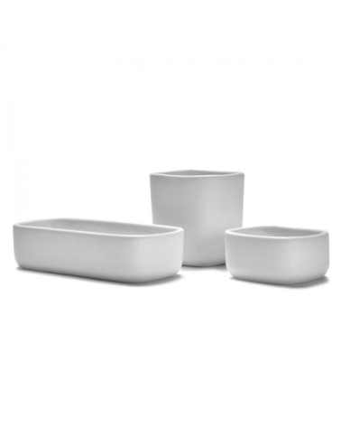 Bol carré en porcelaine blanche 6x6cm H3cm