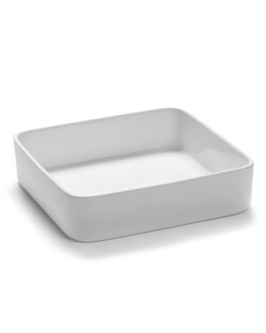 Bol carré en porcelaine blanche 18x18cm