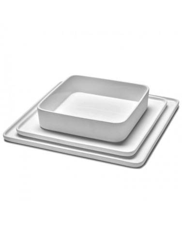 Bol carré en porcelaine blanche 18x18cm