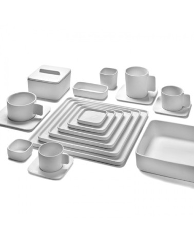 Bol carré en porcelaine blanche 18x18cm