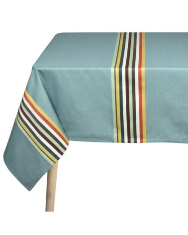 Nappe 12 couverts en coton vert 350x170cm
