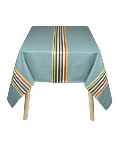 Nappe 8 couverts en coton vert 250x170cm