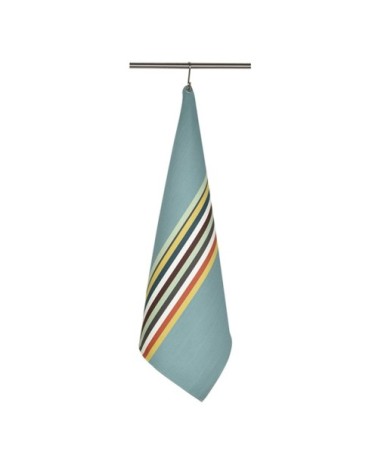 Torchon en coton vert 75x53cm