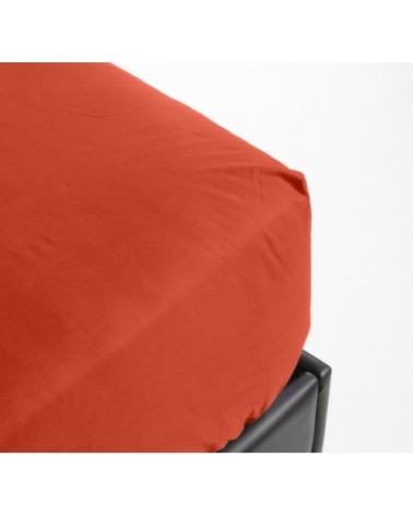 Drap housse grands bonnets percale marron 160x200