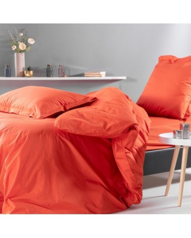 Drap housse grands bonnets percale marron 160x200