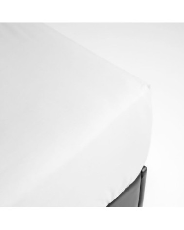 Drap housse en Percale Blanc 140x190 cm cm