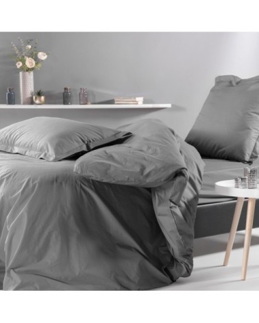 Drap plat en Percale Anthracite 270x300 cm cm