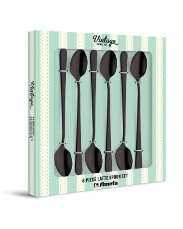 Service 6 cuillères latte macchiato noires