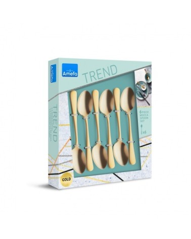 Service 6 cuillères moka expresso dorées