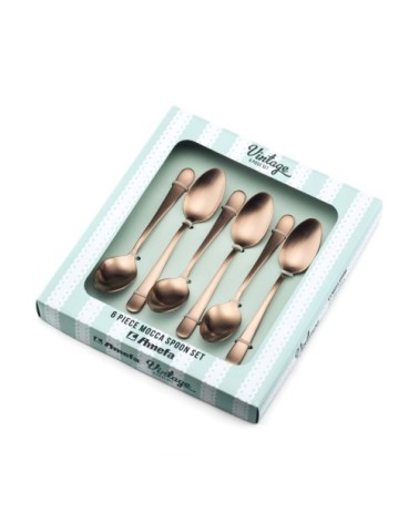 Service 6 cuillères moka expresso cuivre mat
