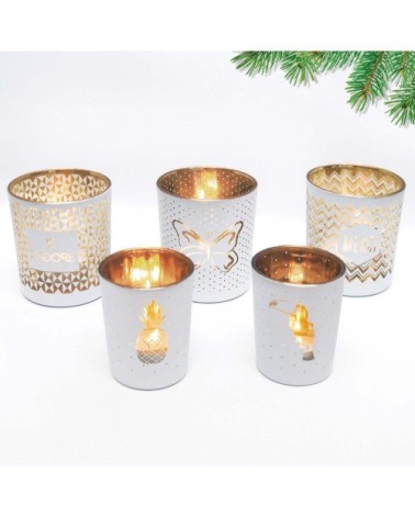 Lot de 2 photophores maman et je t'aime