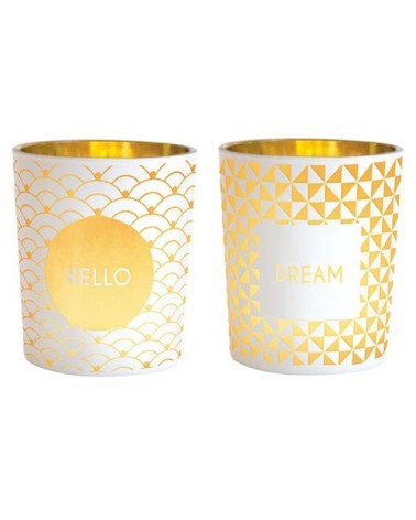Lot de 2 photophores hello et dream