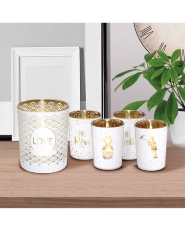 Lot de 2 photophores hello et dream