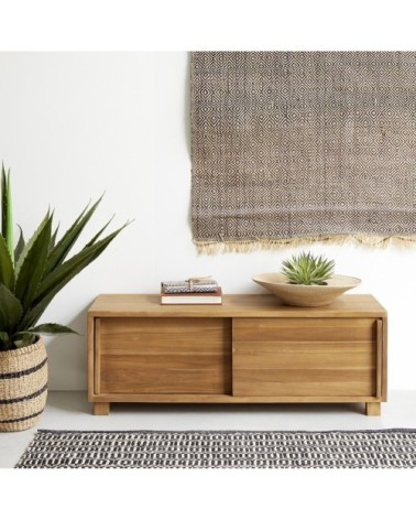 Meuble TV en teck massif 100 cm