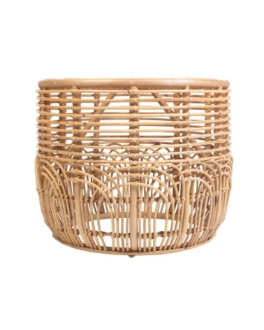 Table basse en rotin naturel D60
