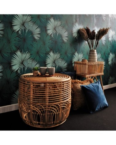 Table basse en rotin naturel D60