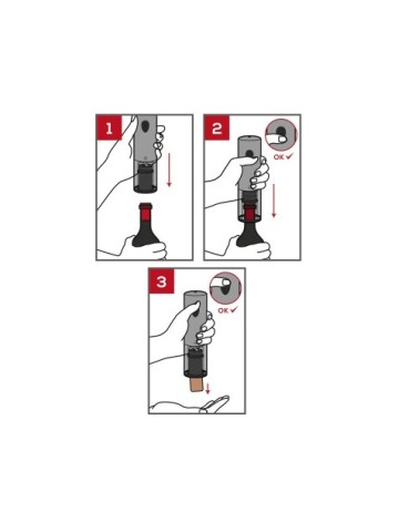 Tire bouchon électrique batteries rechargeables inox H20cm