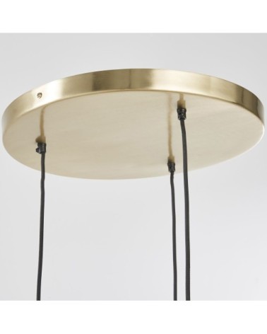 Suspension triple feuilles de palmier en métal doré