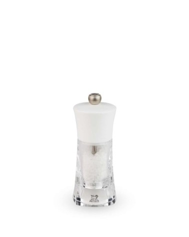 Moulin à sel manuel bois et acryl blanc H14cm