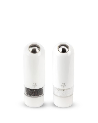 Duo de moulins poivre et sel électriques ABS blanc H17cm