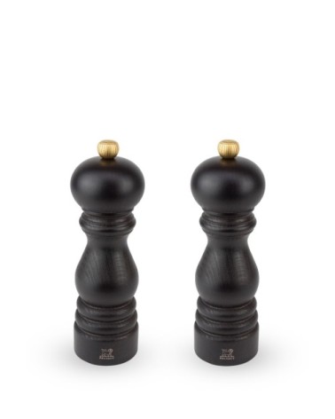 Duo moulins poivre et sel en bois chocolat H18cm