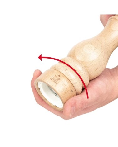 Moulin à sel manuel en bois naturel H22cm