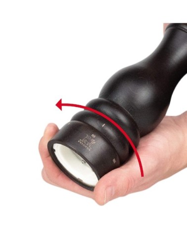 Moulin à sel manuel en bois chocolat H22cm