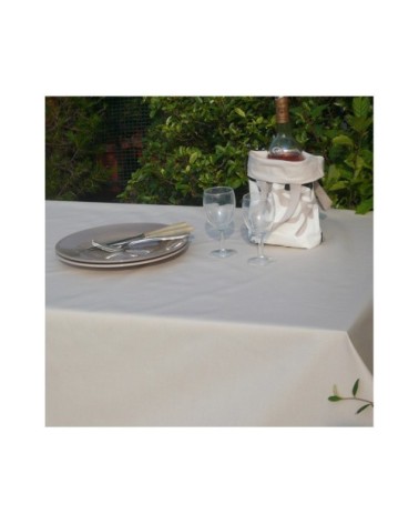 Nappe enduite ovale 160 x 200 cm beige