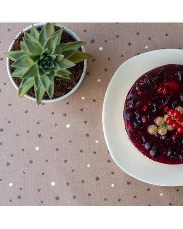 Nappe enduite ovale 160 x 240 cm taupe